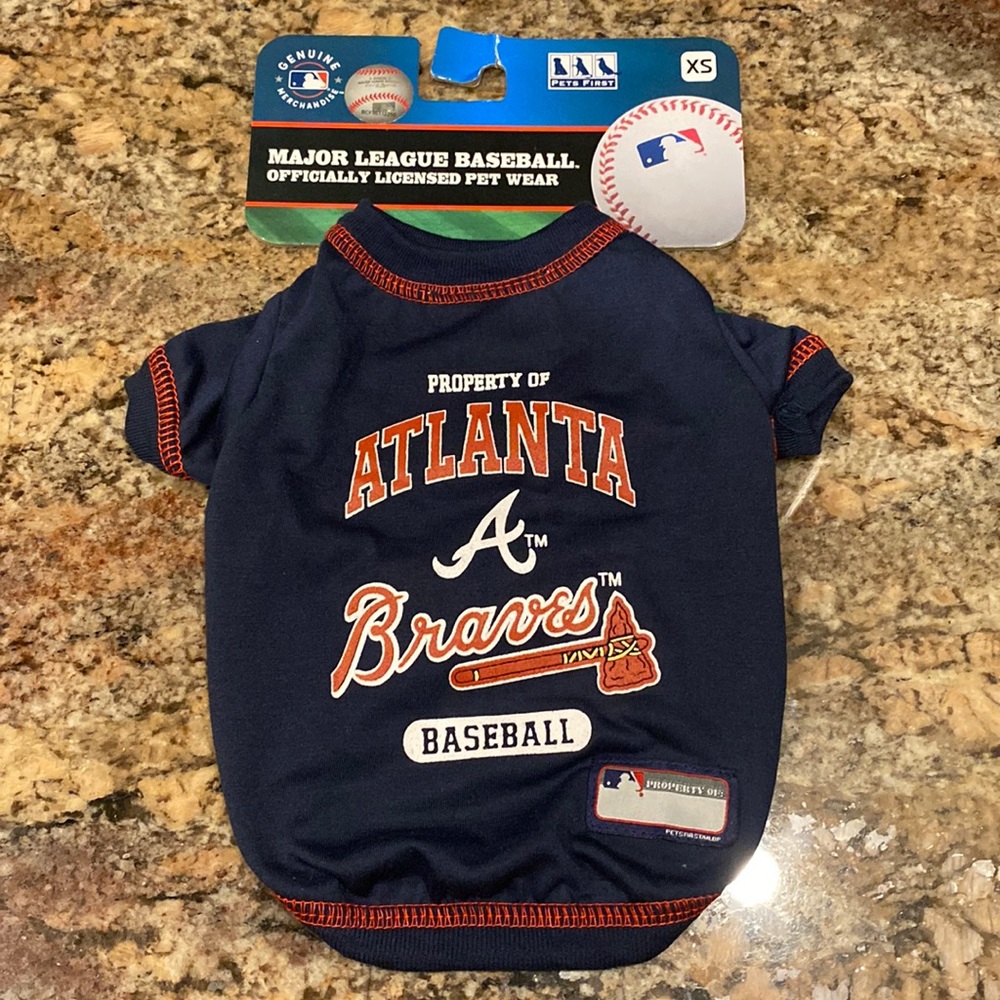 Pets First “Atlanta Braves” Baseball, unisex trendy pet design clothing 🐾NWT🐾